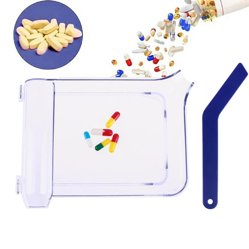 Transparent Plastic Pill Counting Tray With Spatulas